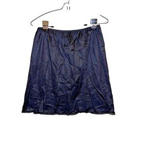 Vintage VANITY FAIR Lingerie Half Slip Black Nylon 18”  Style 11-760 Sz M